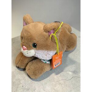 The Cuddle Collab Maple Cat Plush Toy - Soft & Adorable Brown Cat With Green Che